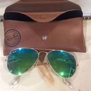 Ray bans aviator gold flash lenses junior